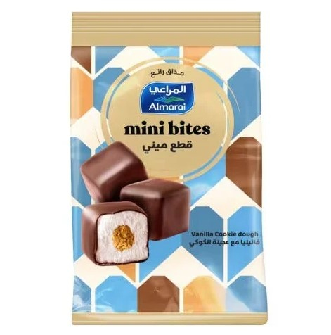 المراعي ايس كريم قطع ميني بالفانيليا مع عجينة الكوكي 128 مل
